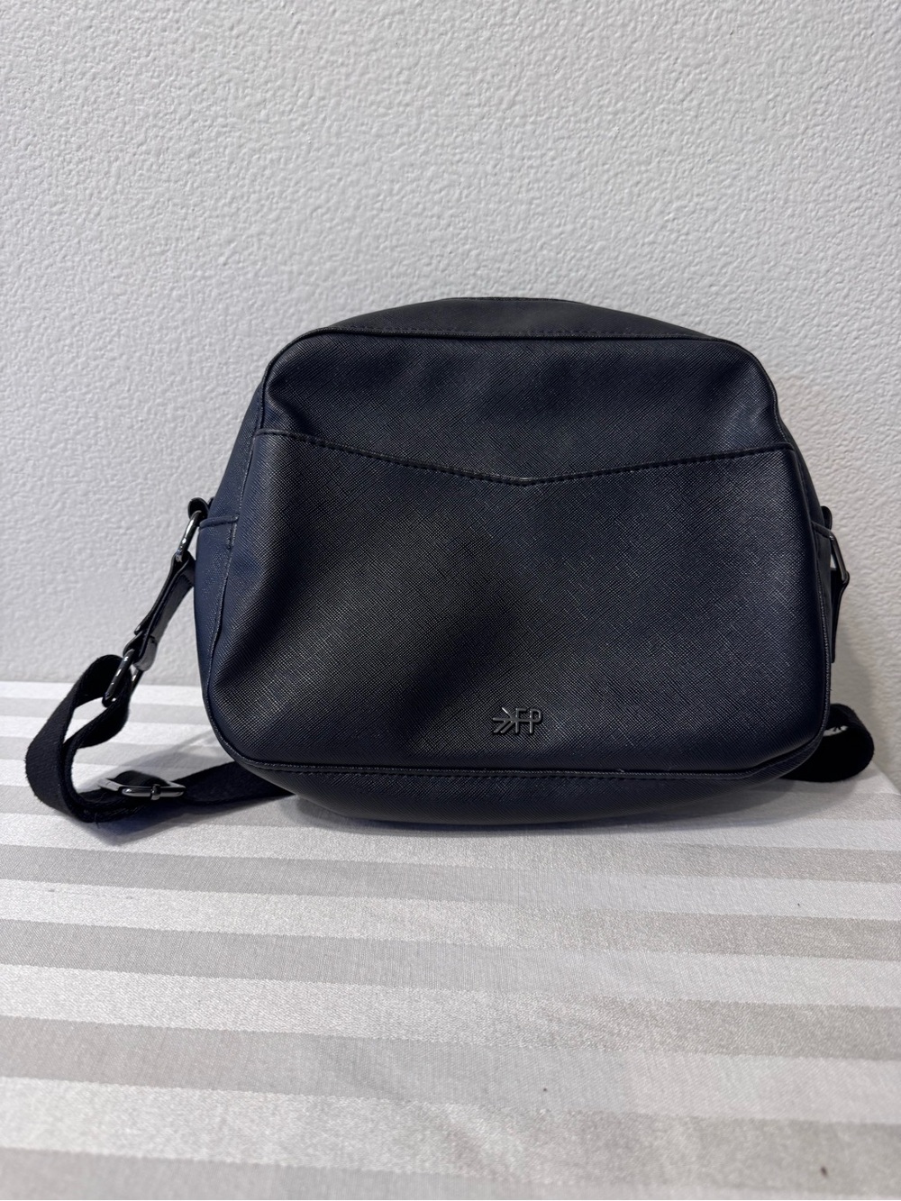 Freshly Picked Obsidian Black York Crossbody Vegan Leather Diaper Bag Purse
